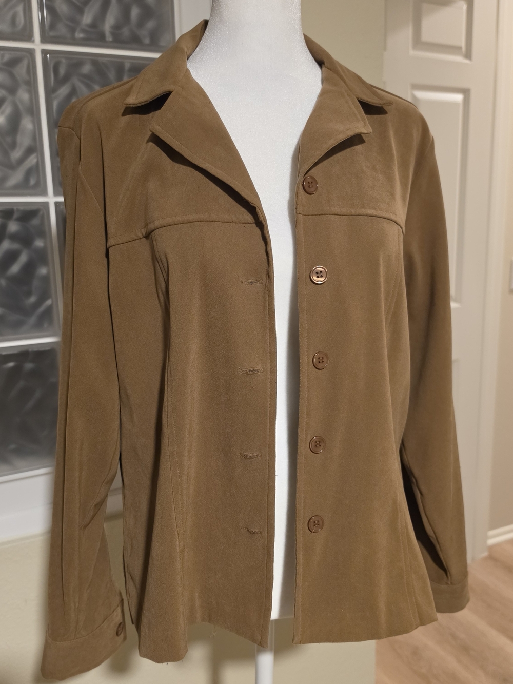Sag Harbor Tan Button-Front Trench-Style Jacket